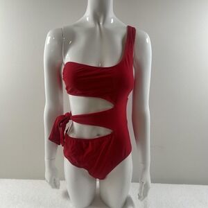 SHEKINI Swimsuit Womens Medium Red One Shoulder‎